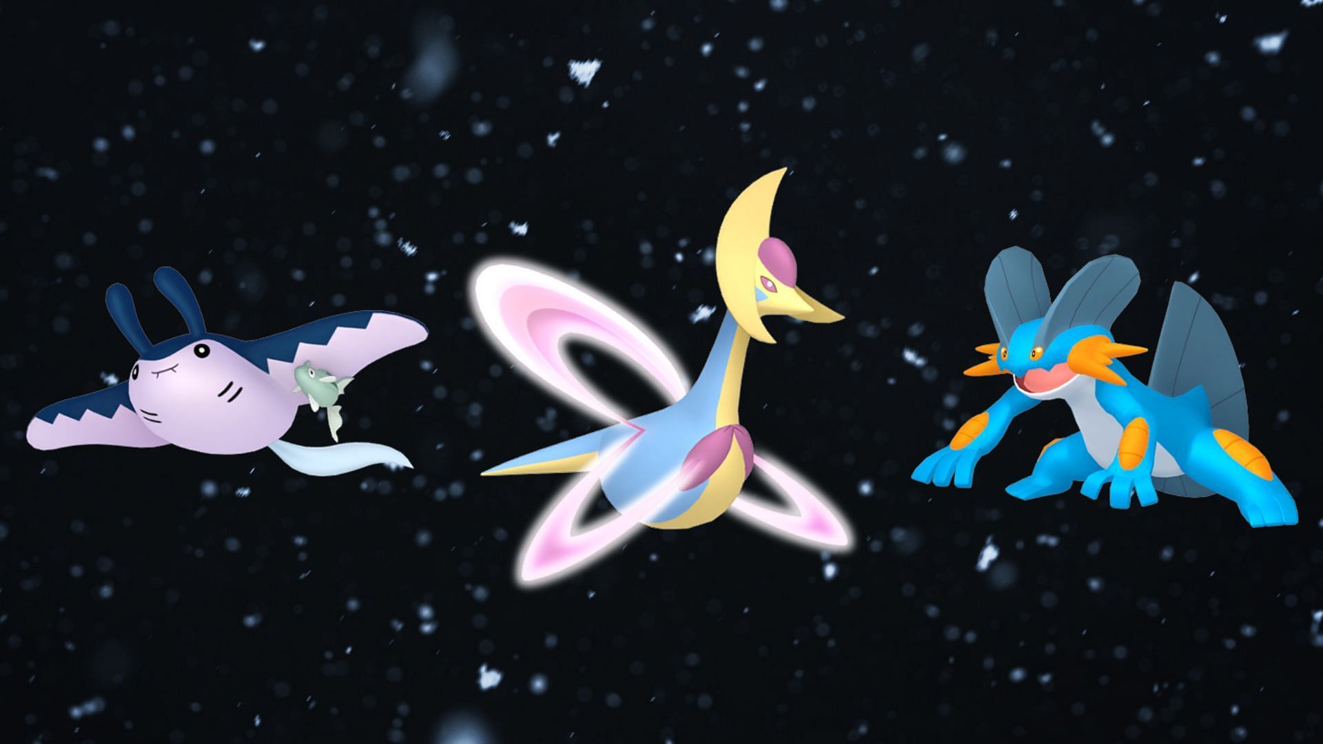 Mantine, Cresselia, and Shadow Swampert (Image via TPC)