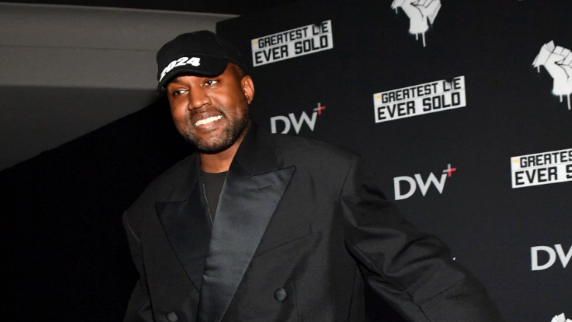 Kanye West at &quot;The Greatest Lie Ever Sold&quot; Premiere Screening 9Image via Getty)
