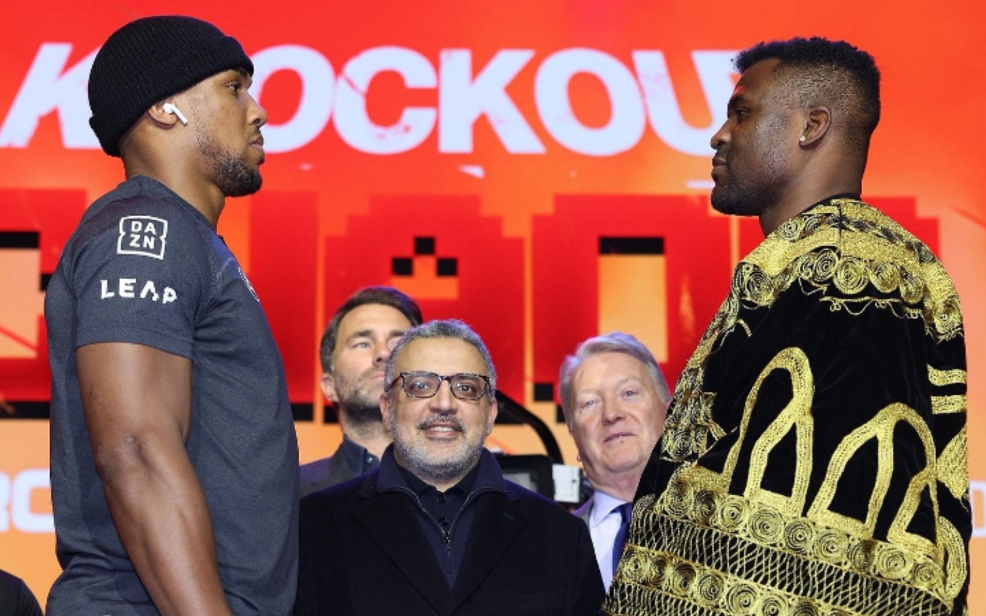 Anthony Joshua vs. Francis Ngannou is set for March 8. [Image via @MatchroomBoxing on Instagram]
