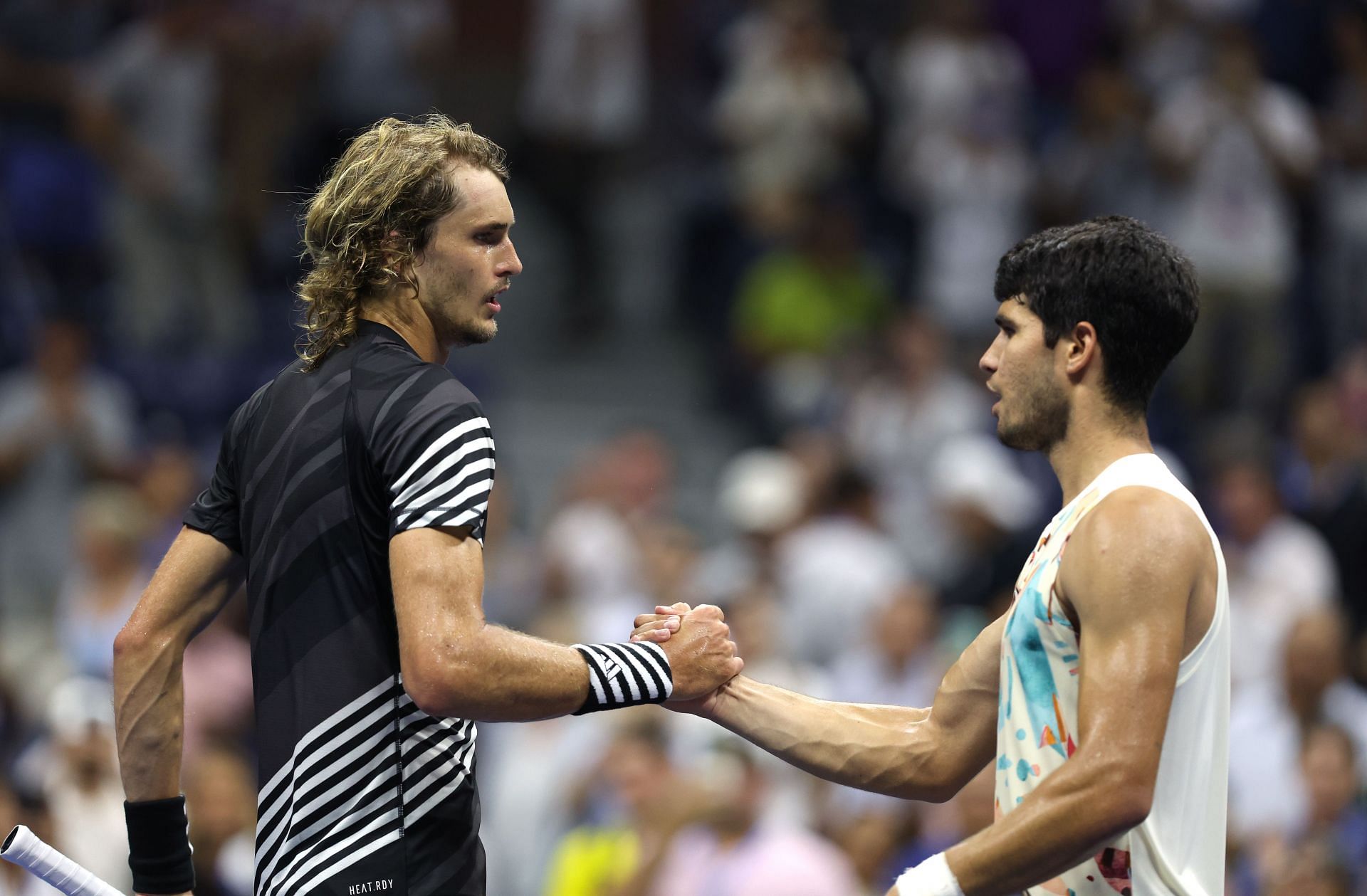 Carlos Alcaraz and Alexander Zverev at the 2023 US Open