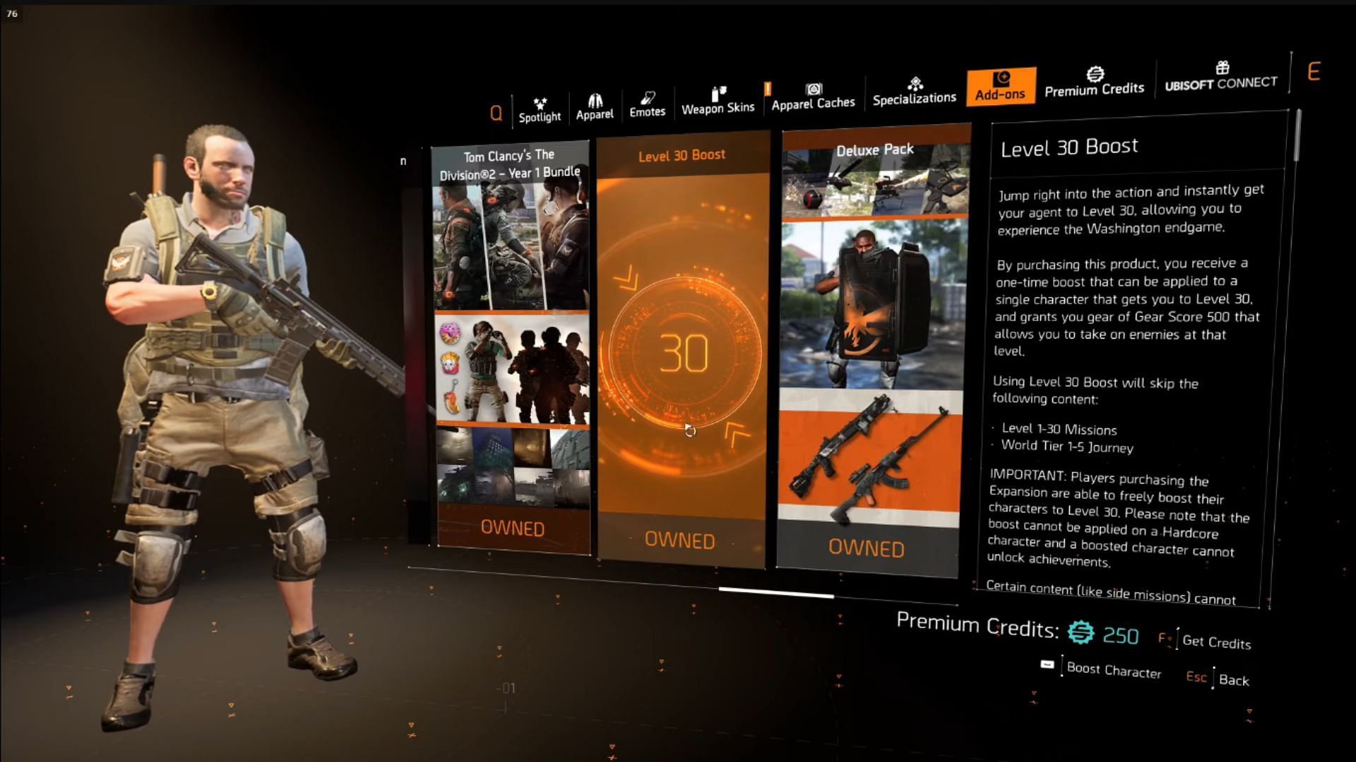 Level 30 boost (Image via Ubisoft)