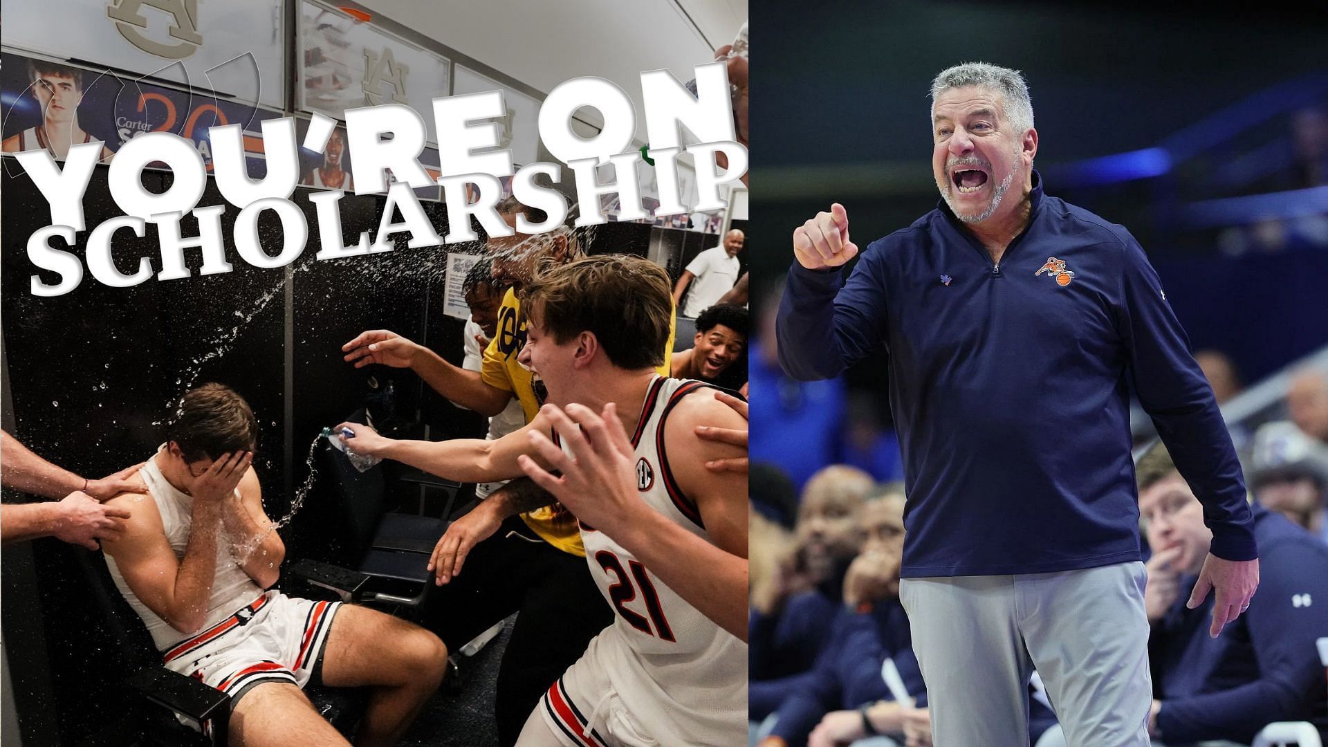 Carter Sobera and Auburn coach Bruce Pearl