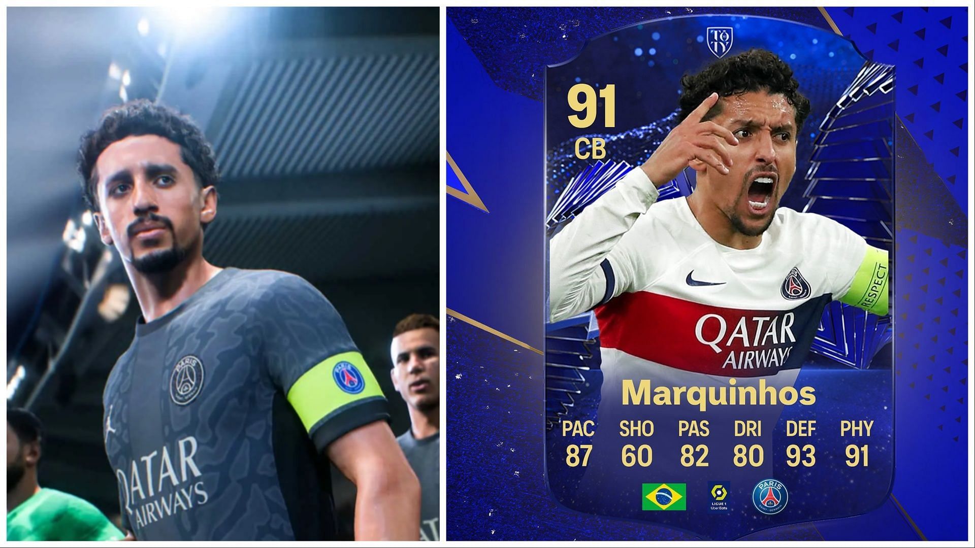 Honorable Mentions Marquinhos has been leaked (Images via Twitter/FUTZONEFIFA)