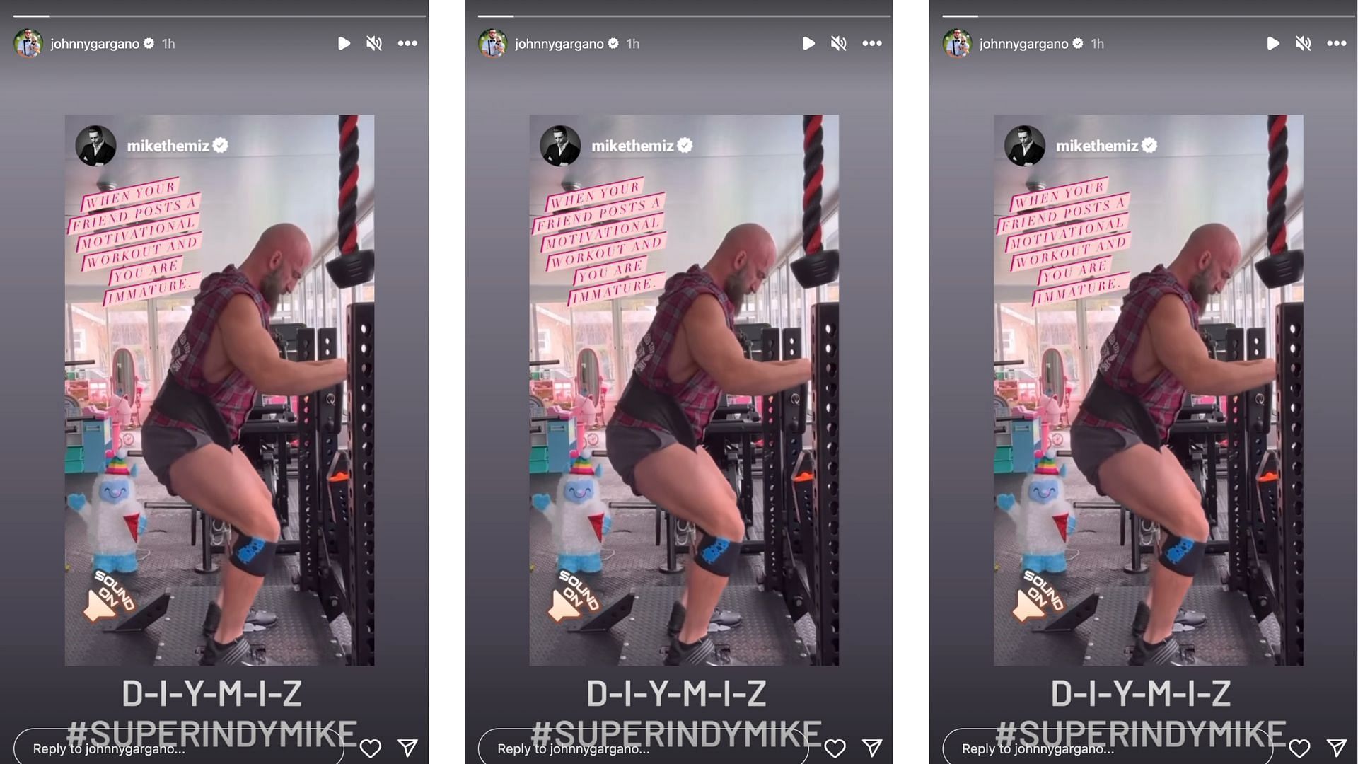 Garagano reacts to Miz's humorous video on Instagram