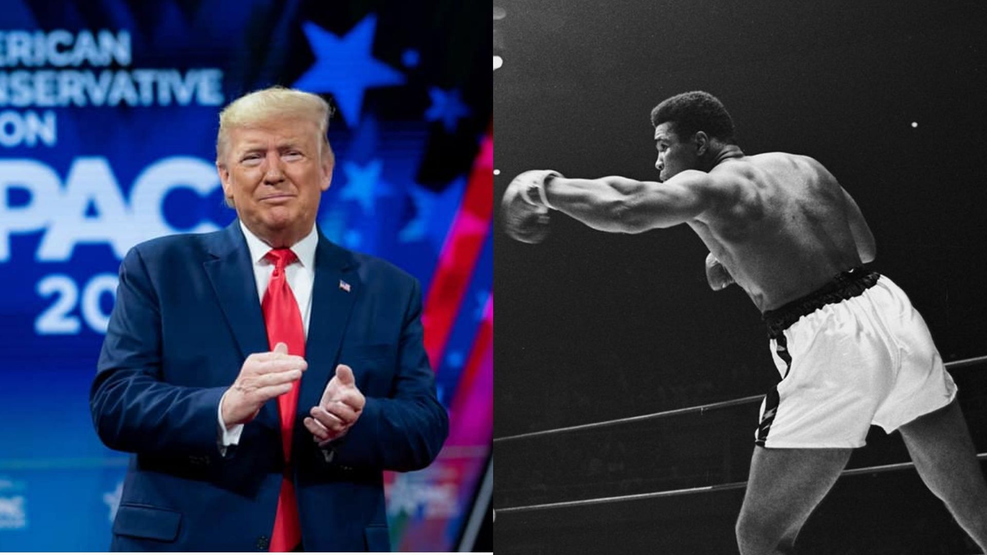 The politician&#039;s recent Truth Social post is a hoax (Image via Facebook / Donald J. Trump / Muhammad Ali)