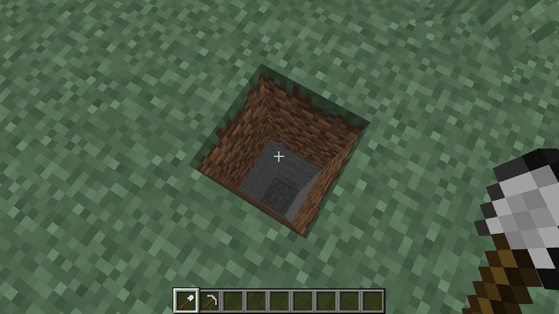 Digging straight down in Minecraft tends to end badly (Image via Mojang)