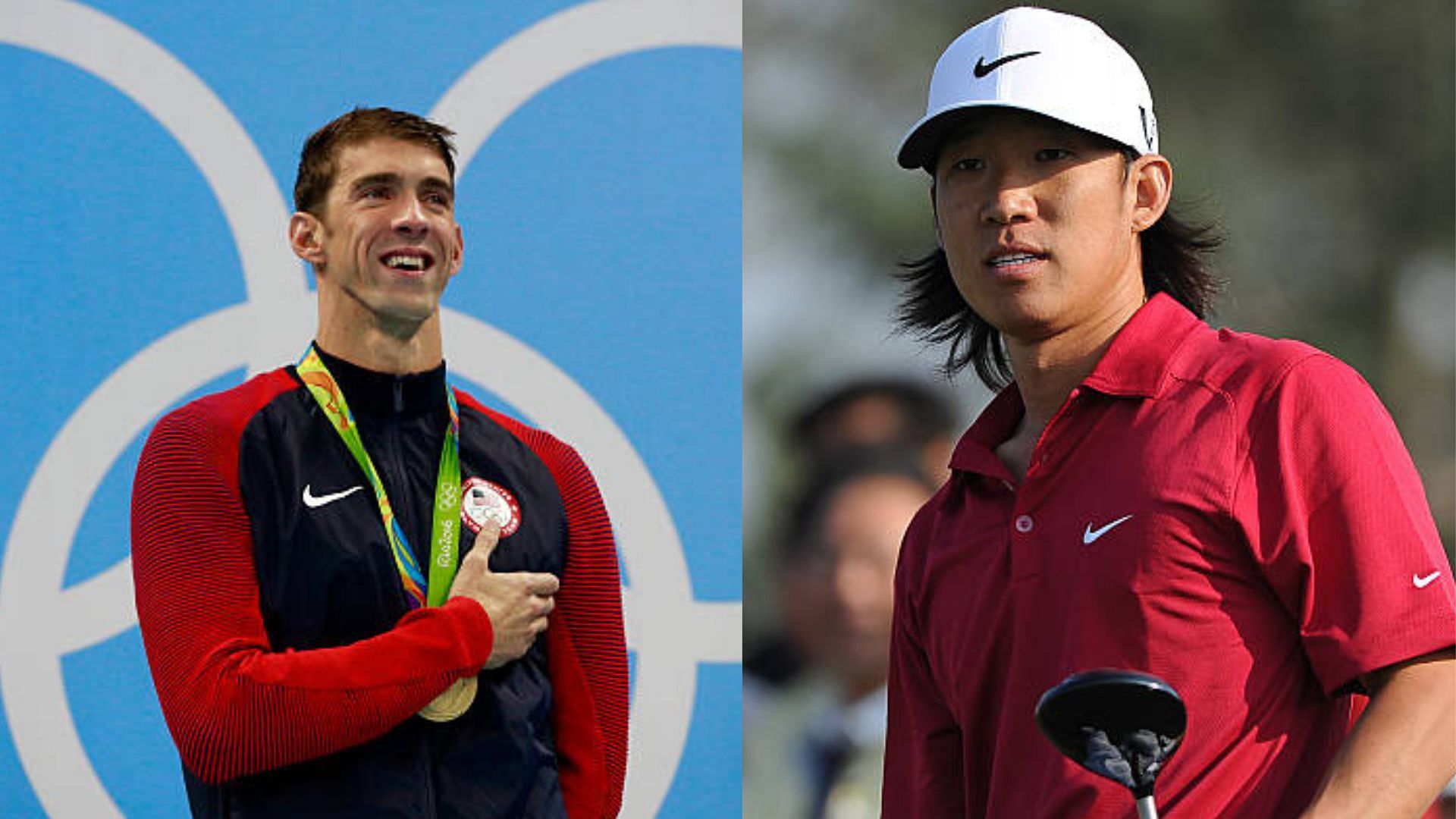 Michael Phelps and Anthony Kim (Image via Getty)