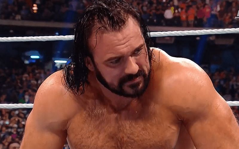 Drew McIntyre sad after his loss against Seth Rollins