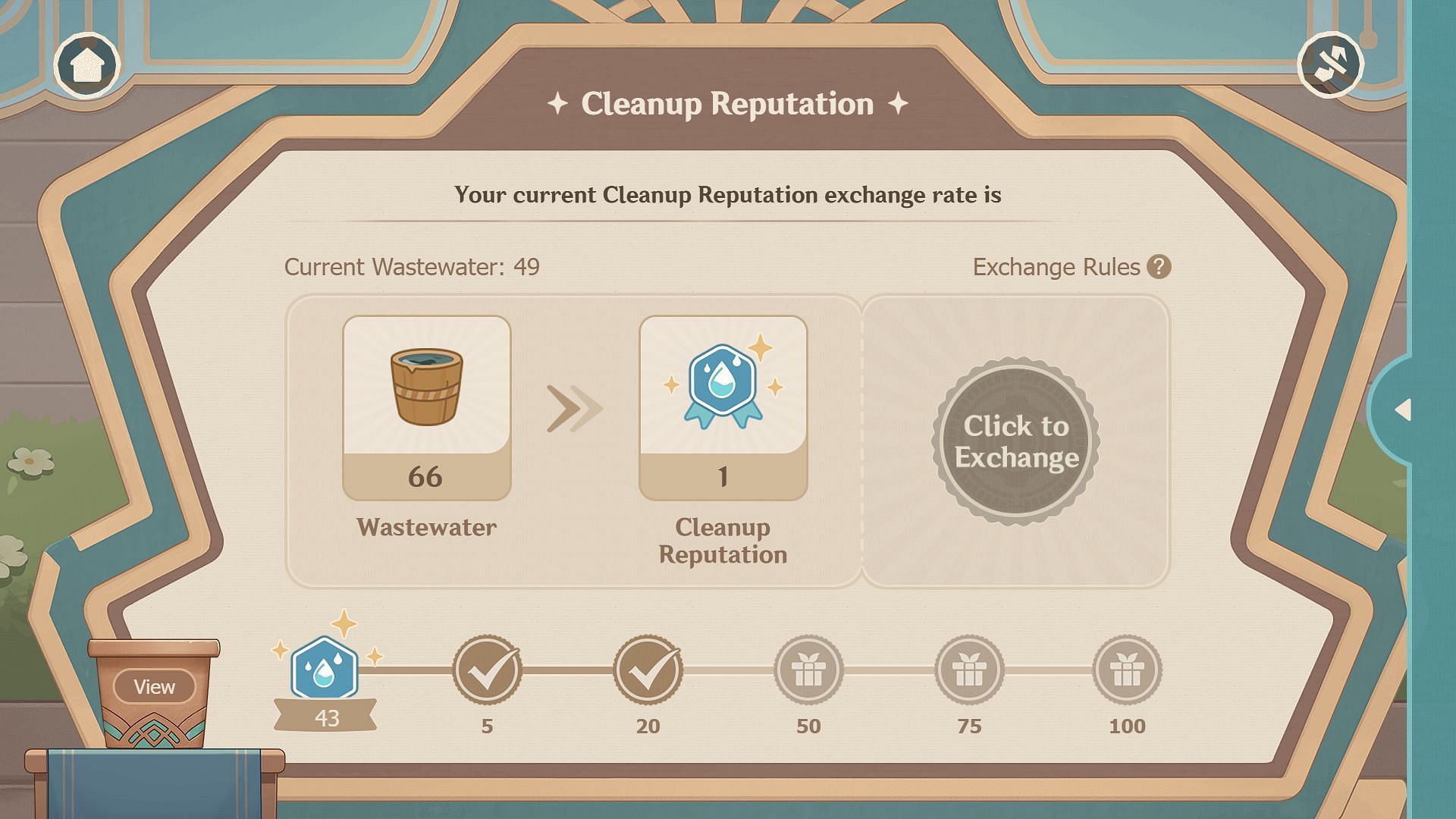 Exchange Wastewater for Cleanup Reputation (Image via HoYoverse)