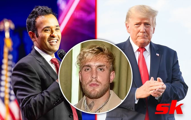 Jake Paul reacts to Vivek Ramaswamy dropping out of U.S. presidential race and endorsing Donald Trump