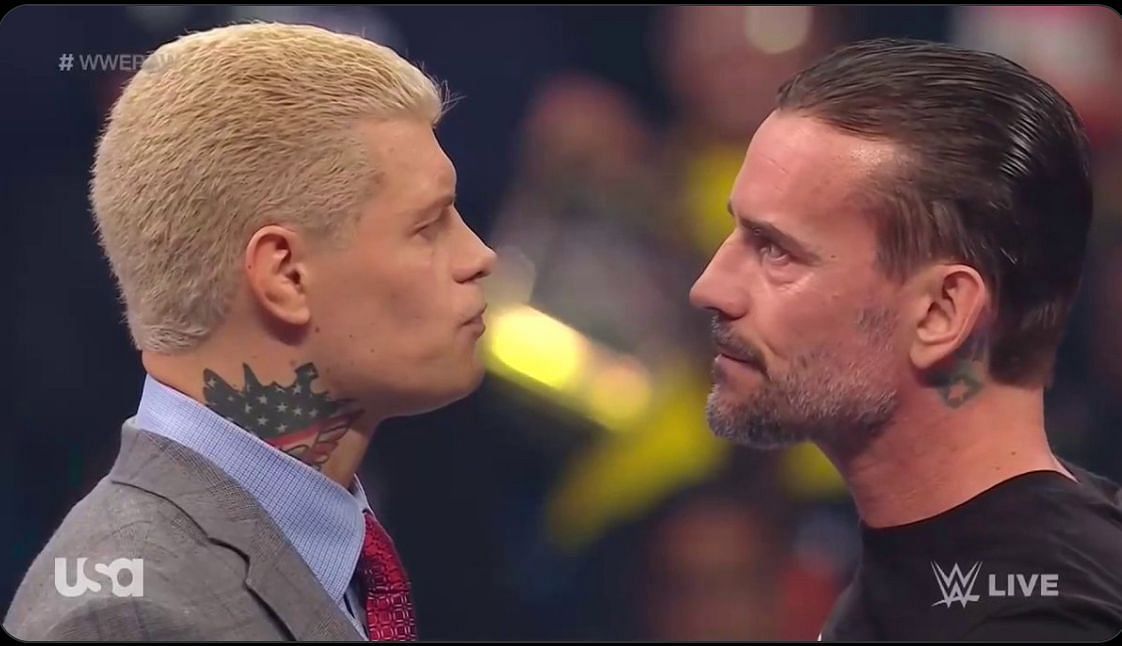 A friendly interaction quickly turned tense [Image via WWE on FOX Twitter handle]