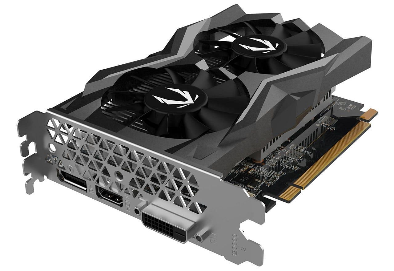 A Zotac twin-fan GTX 1650 Super graphics card (Image via Zotac)