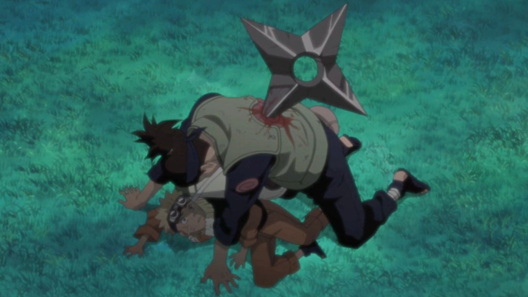 Iruka saves the young protagonist (Image via Pierrot)