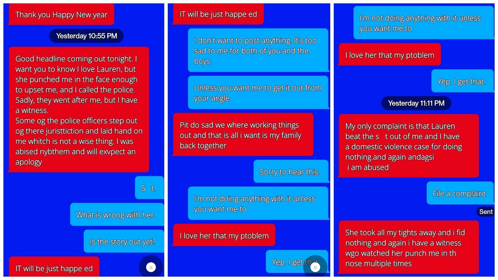 The alleged text conversations released by the American Muckrakers (Image via X/@AmericanMuck)