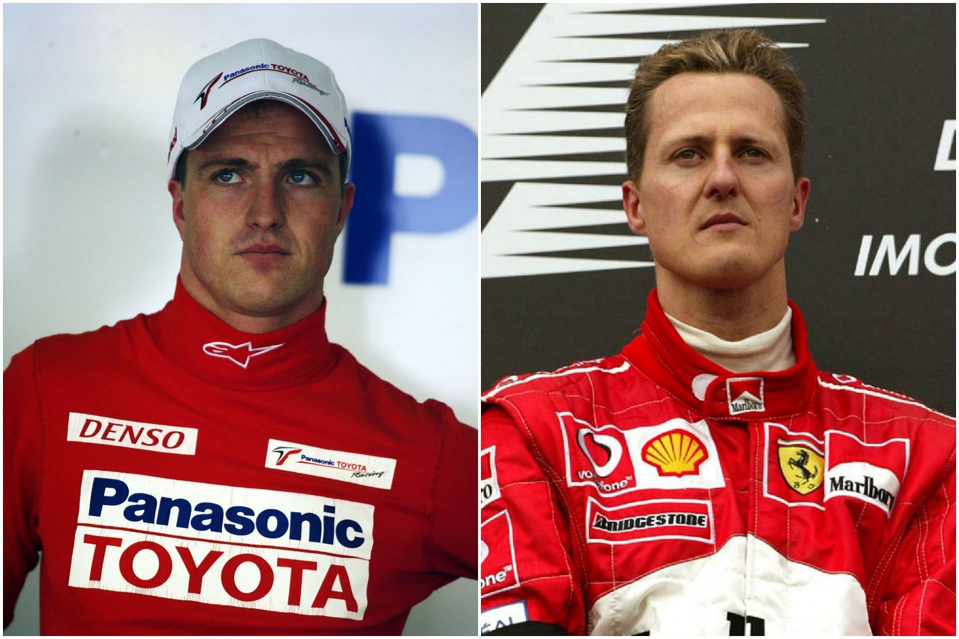 Ralf Schumacher (L), and Michael Schumacher (R) (Collage via Sportskeeda)