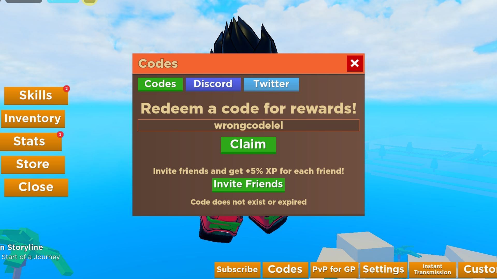 Code does not exist or expired error notification in Dragon Soul (Roblox||Sportskeeda)