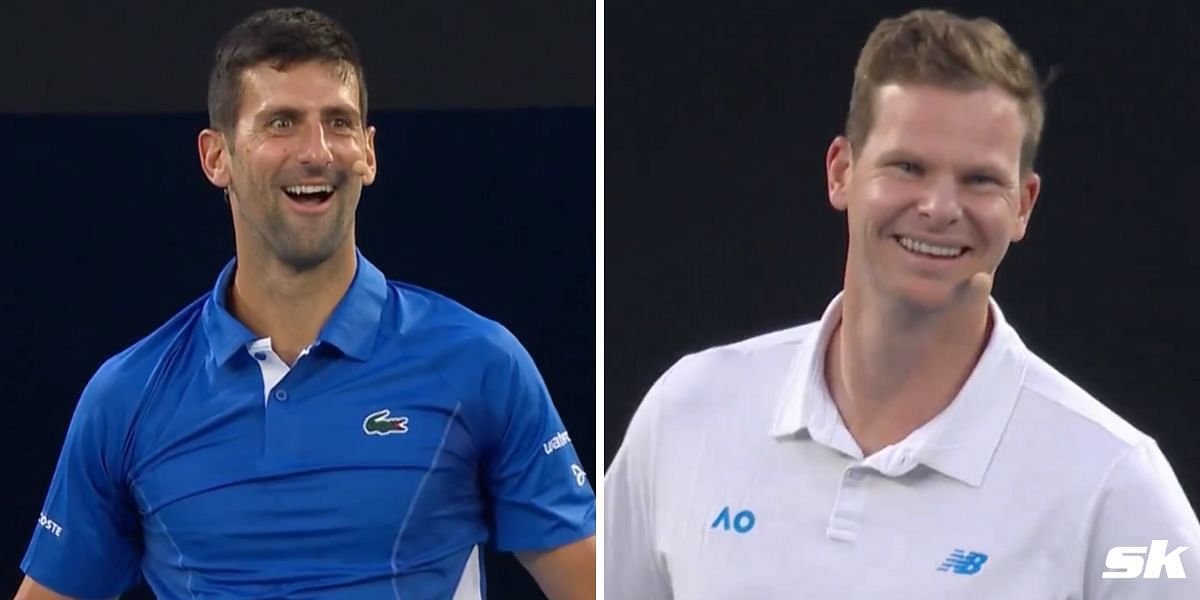 Novak Djokovic (L) and Steve Smith