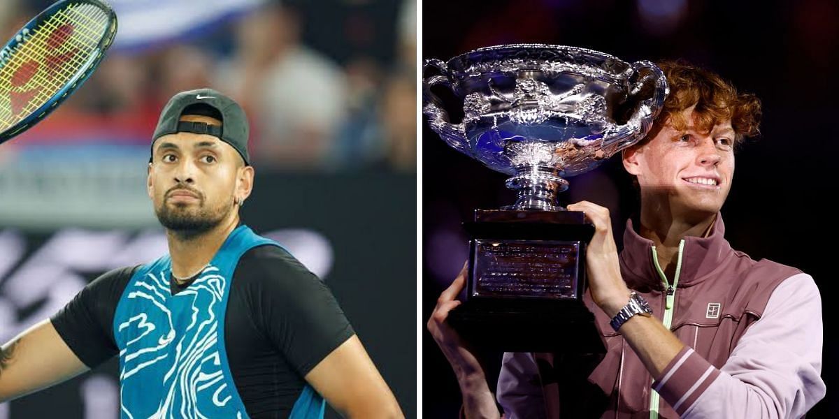 Jannik Sinner and Nick Kyrgios Australian Open 2024