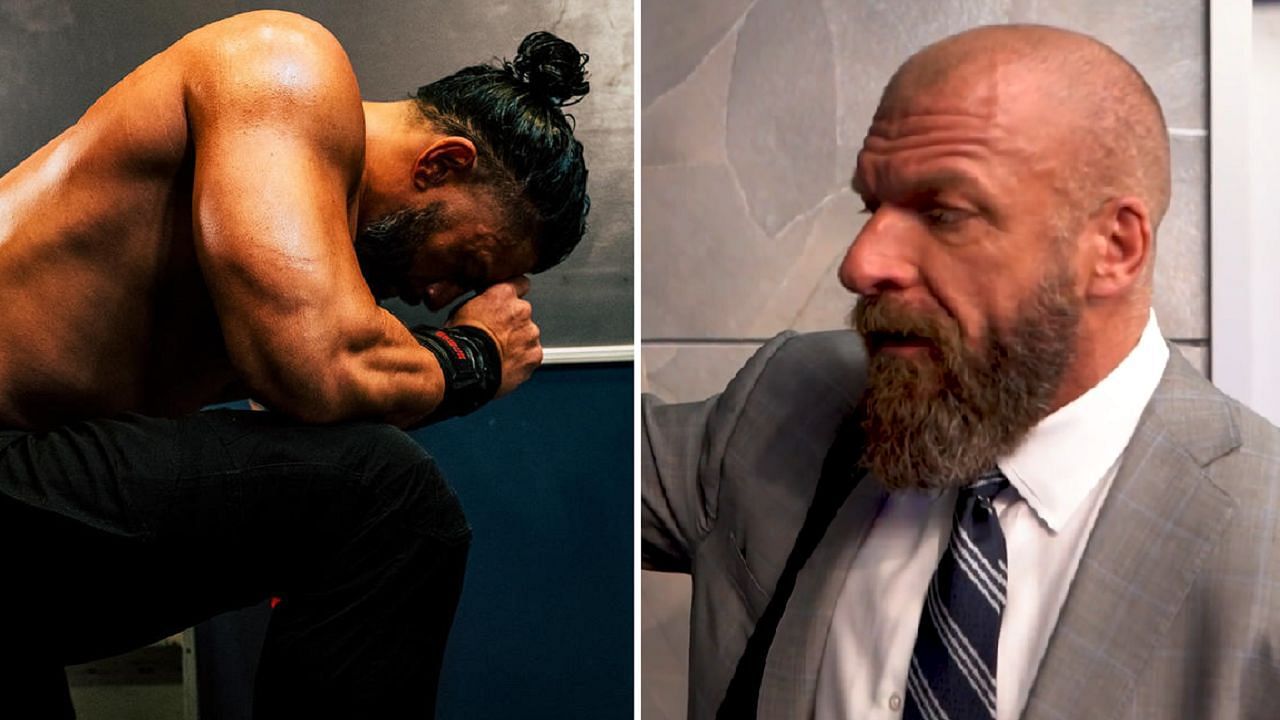 Roman Reigns (left); Triple H (right)