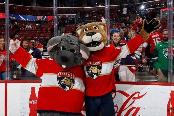 Florida Panthers Mascot Stanley C. Panther and Viktor E. Ratt