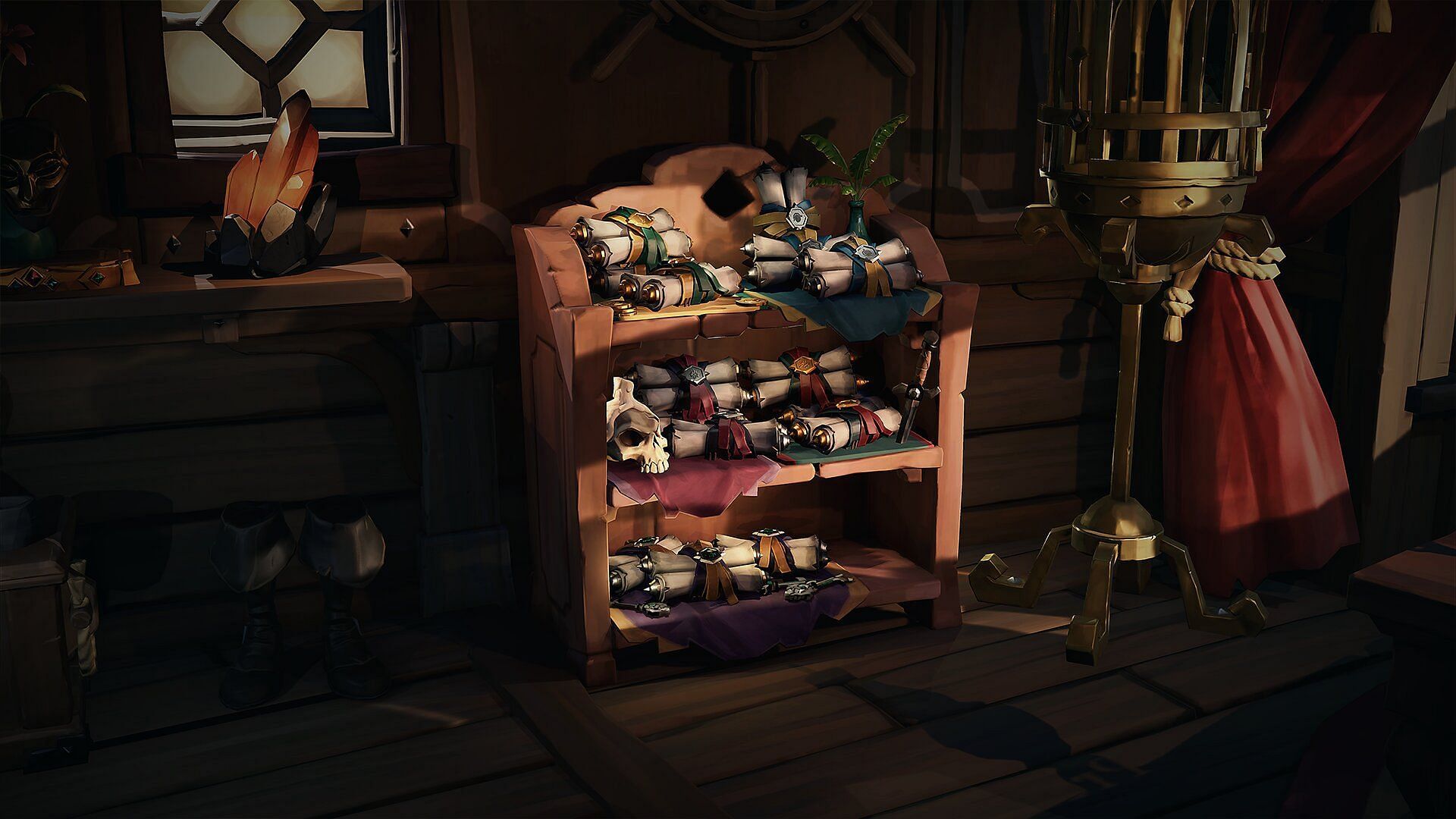 Voyages are available to buy from outposts and can be voted for on captain&#039;s desk (Image via Rare)