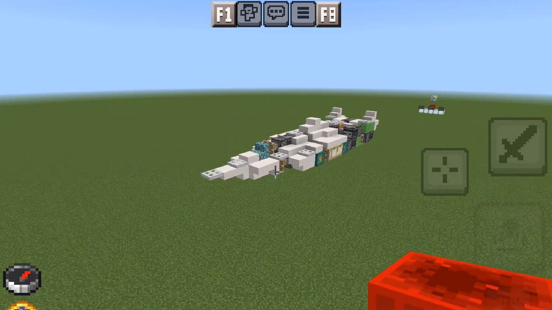 A Minecraft player recently shared their operational spaceship build.