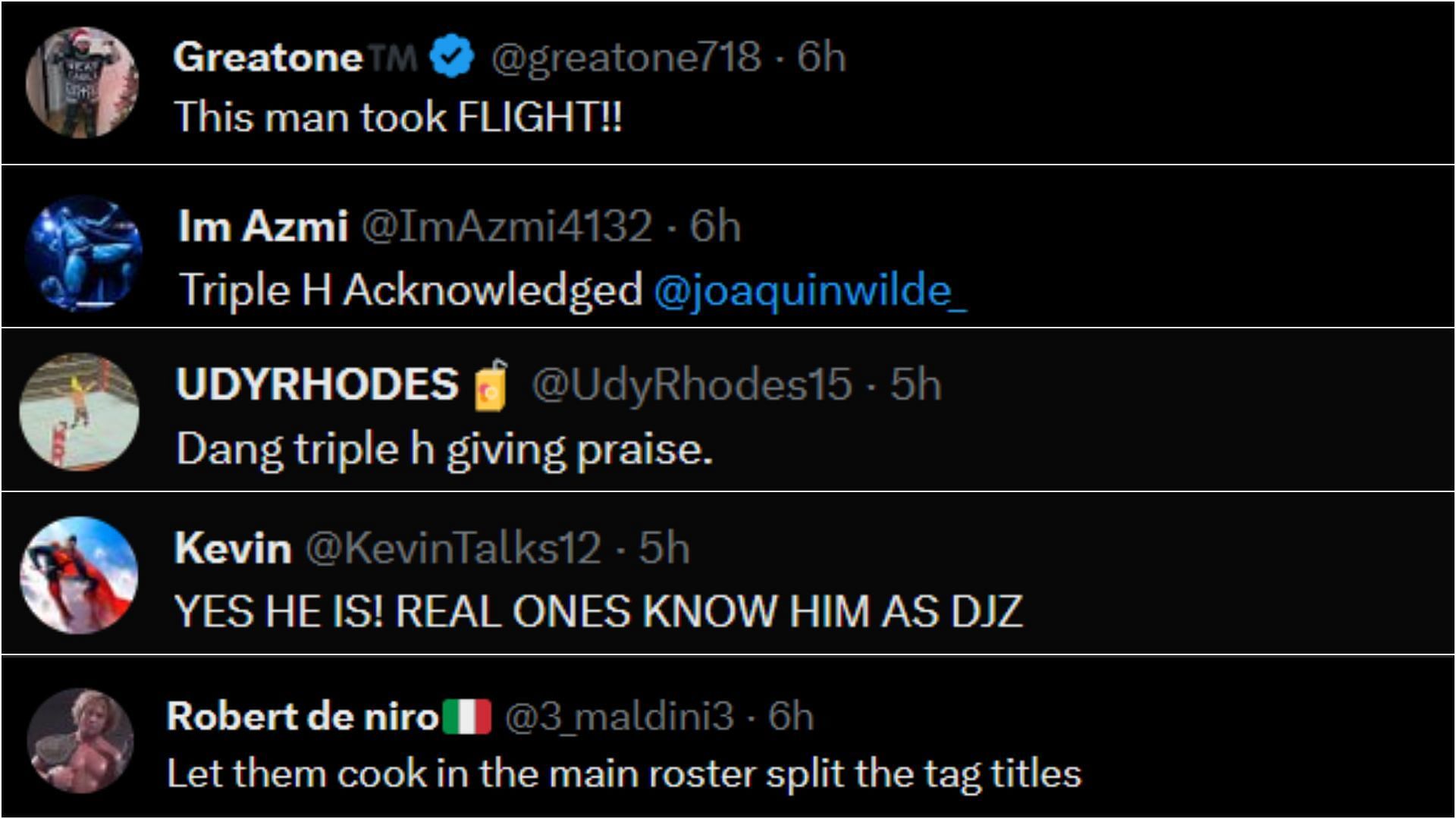 Fan reactions to HHH&#039;s post