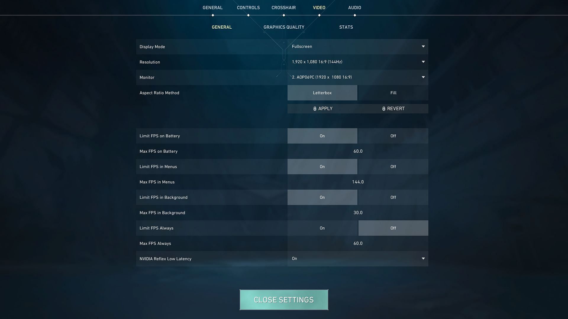 General settings in-game (Image via Riot Games)