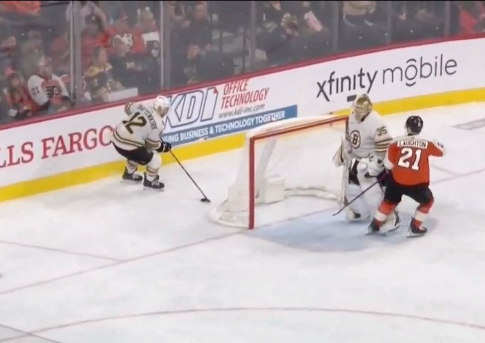 Watch: Bruins' Linus Ullmark Trips Over After Light Contact From Flyers ...