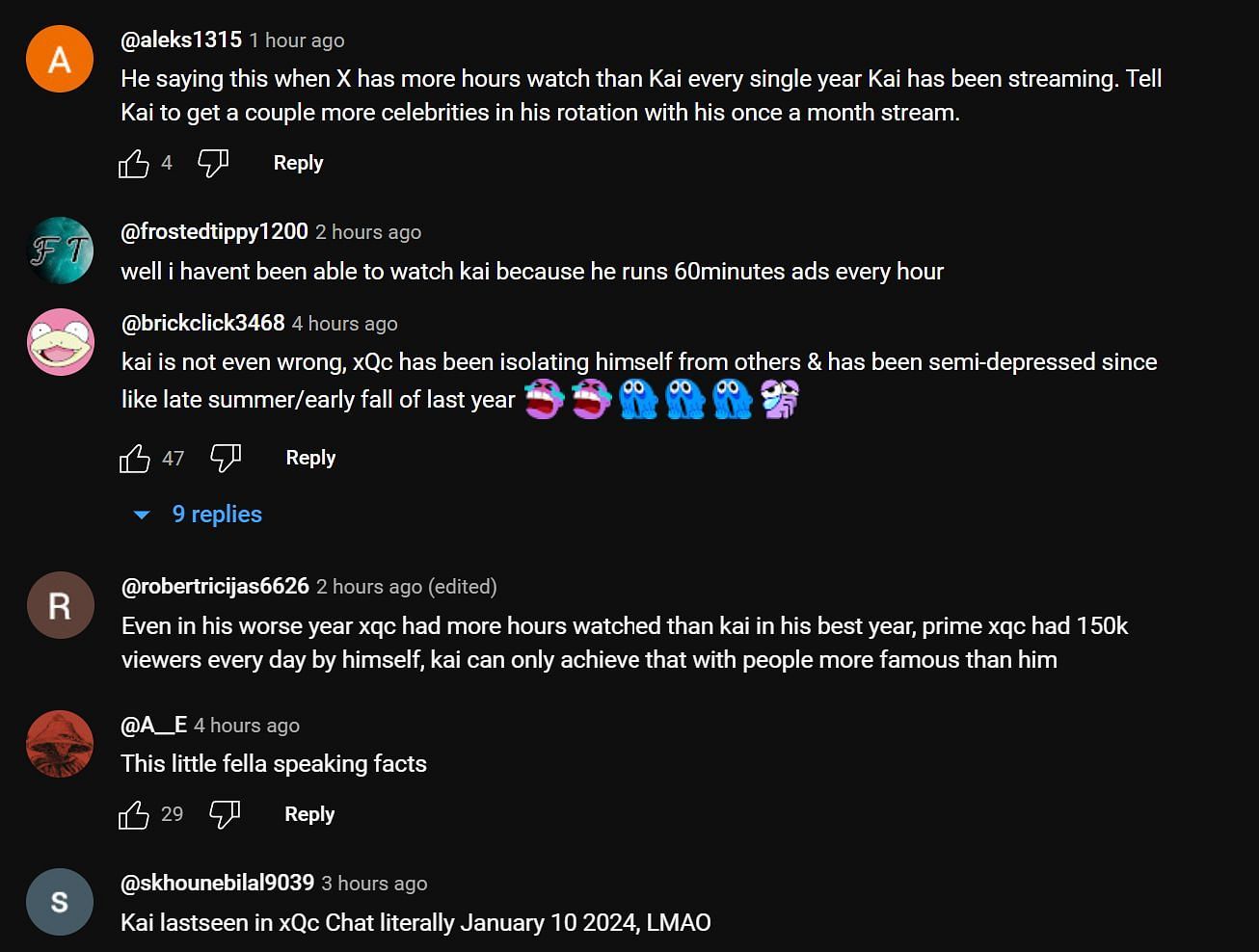Fans give their mixed reactions to Kai Cenat&#039;s vote (Image via YouTube/xQc Clips)