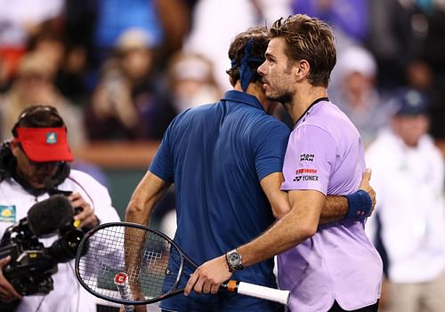 Roger Federer and Stan Wawrinka pictured at the 2019 BNP Paribas Open