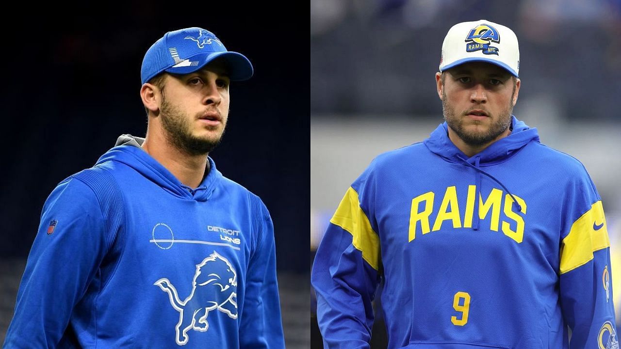 Detroit Lions quarterback Jared Goff and Los Angeles Rams quarterback Matthew Stafford