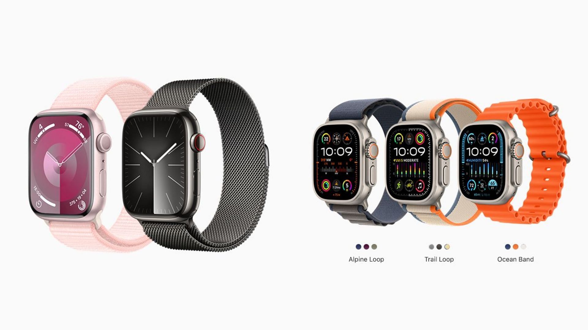 The tech giant has removed the blood oxygen feature from its Series 9 and Ultra 2 watch models (Image via Apple)