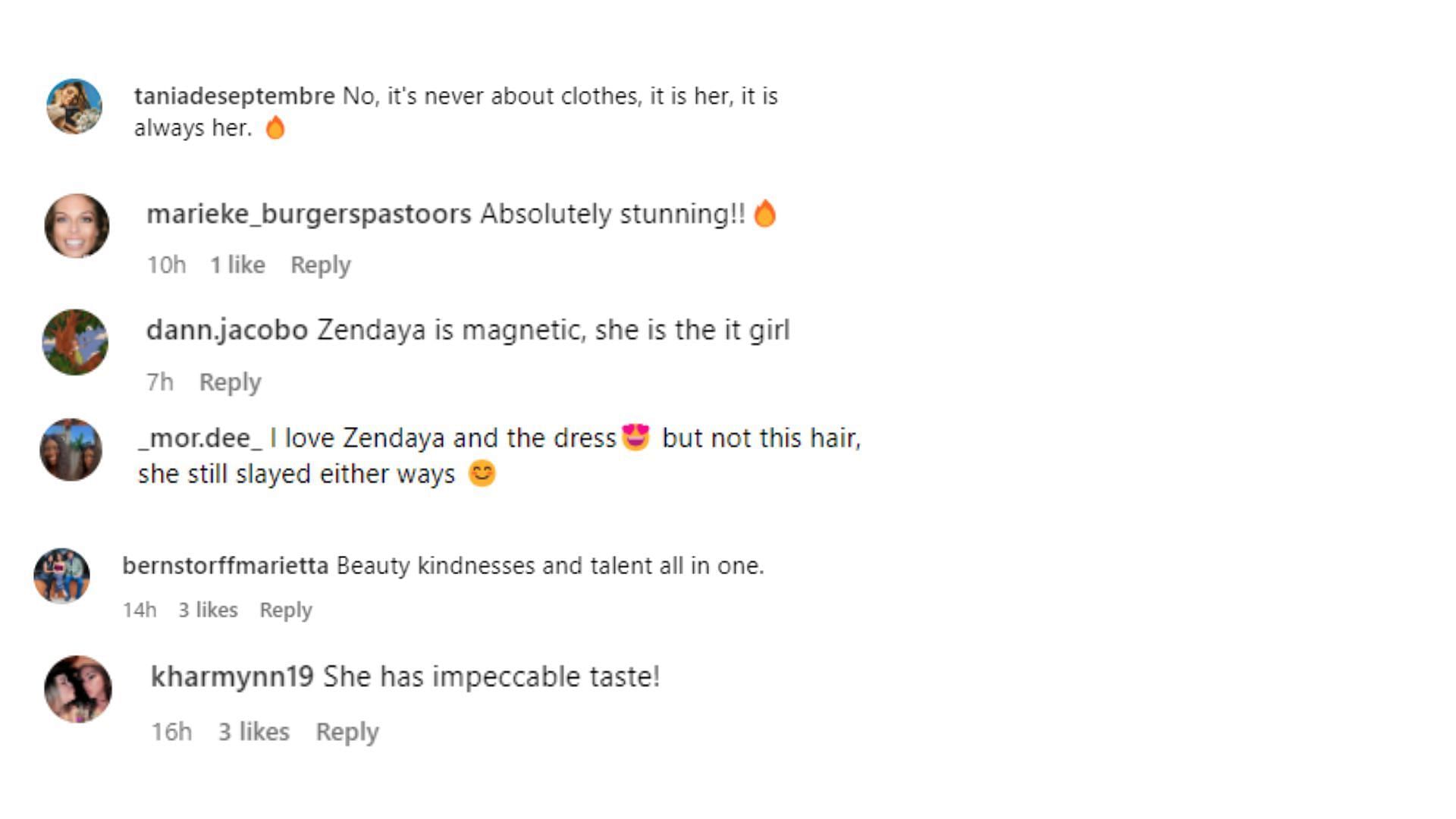 Fans love the Fendi dress of Zendaya ( Image via @tomhollandsdaya/Instagram)