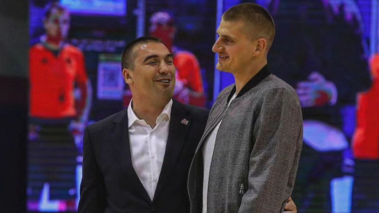 NBA superstar Nikola Jokic with the late Golden State Warriors assistant coach Dejan Milojevic