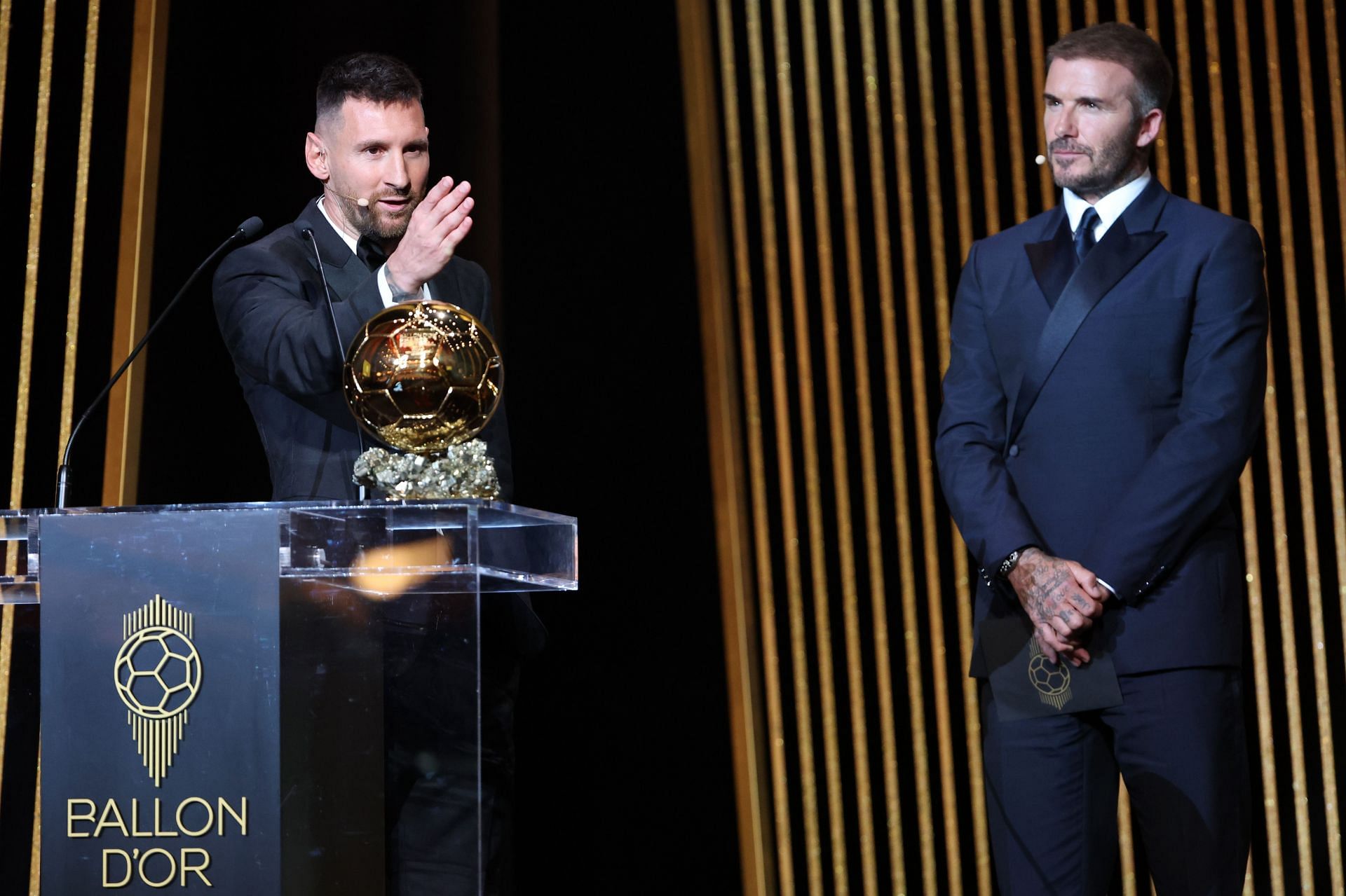 David Beckham (right) brought Lionel Messi (left) to Inter Miami last summer.