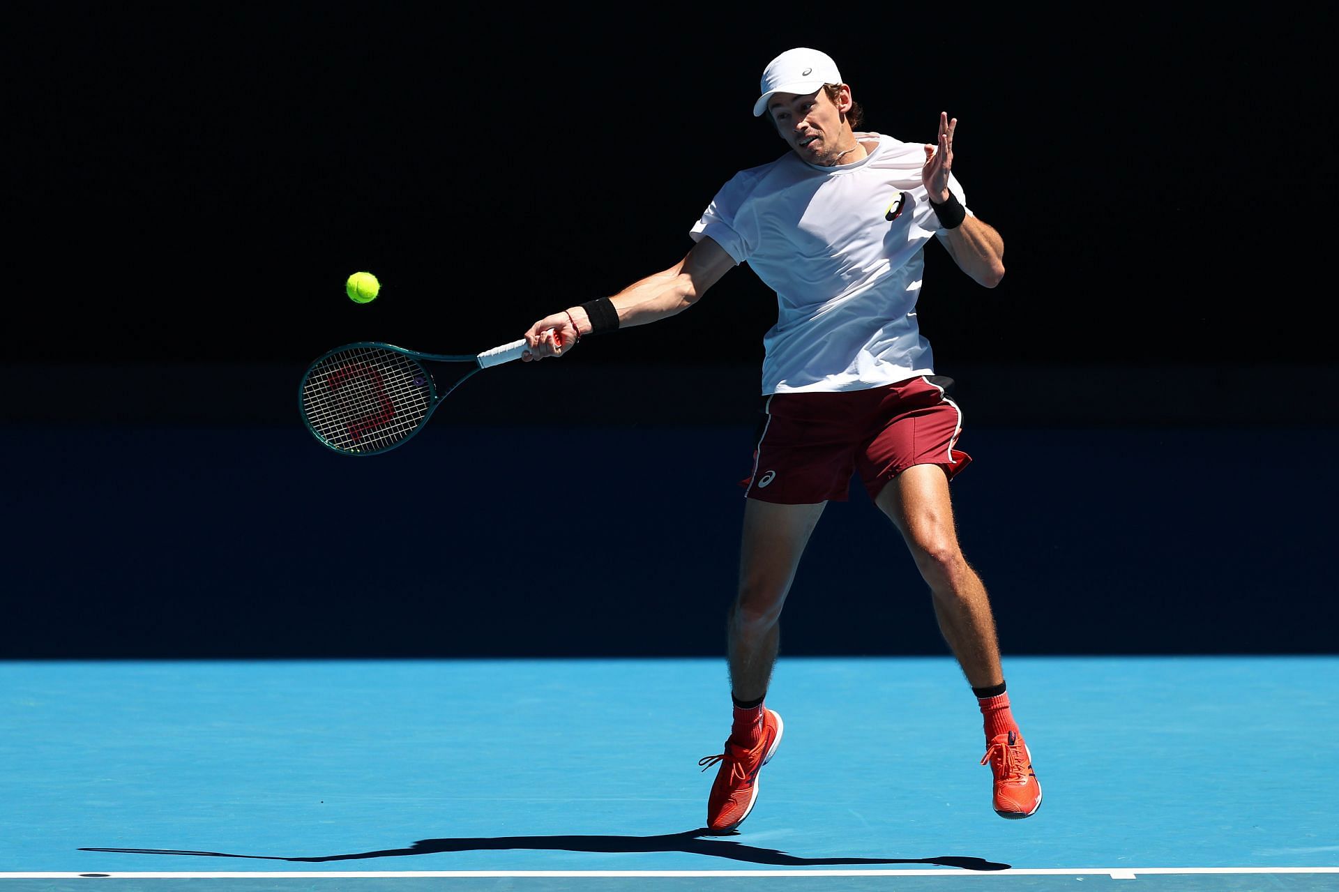 Alex de Minaur practices ahead of the 2024 Australian Open at Melbourne Park - Getty Images