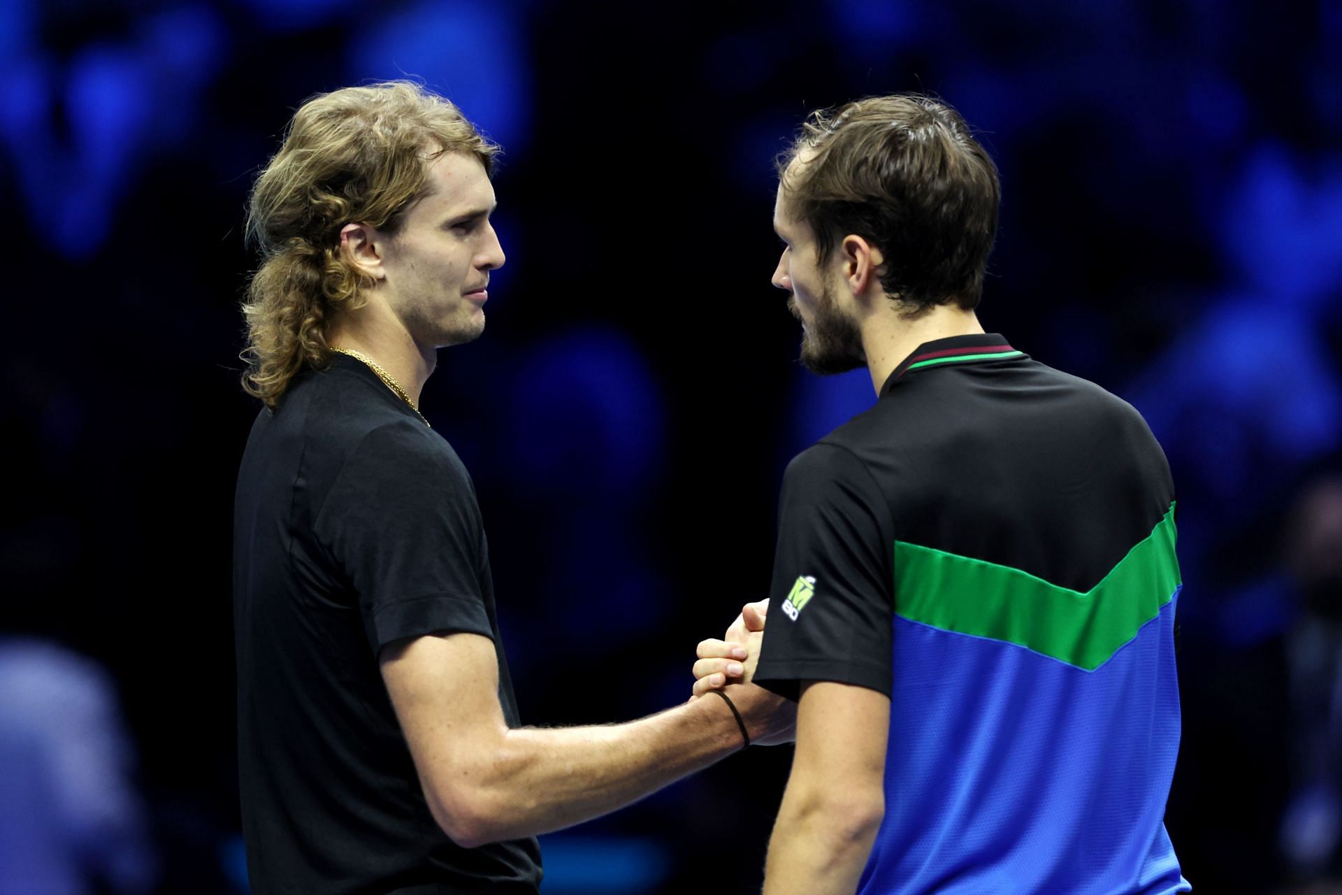 Alexander Zverev and Daniil Medvedev at the 2023 Nitto ATP Finals