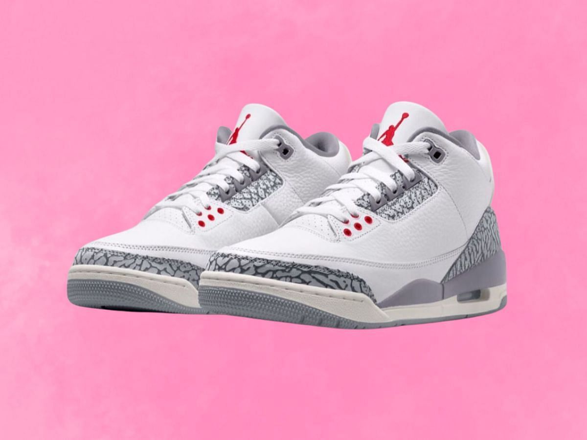 Air Jordan 3 Retro Cement Grey sneaker (Image via Instagram/@cop_o_clock)