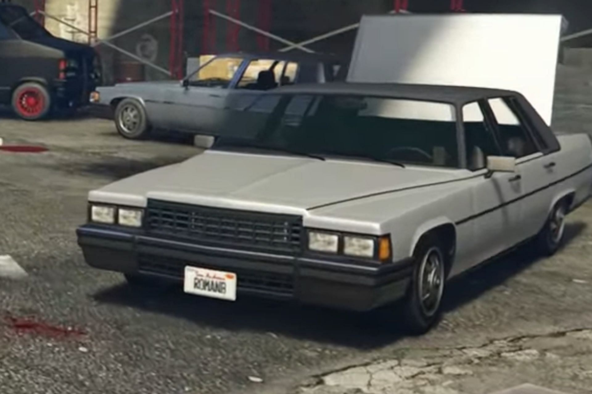 An Albany Emperor with a Grand Theft Auto 4 Easter Egg in Grand Theft Auto 5 (Image via Rockstar Games)