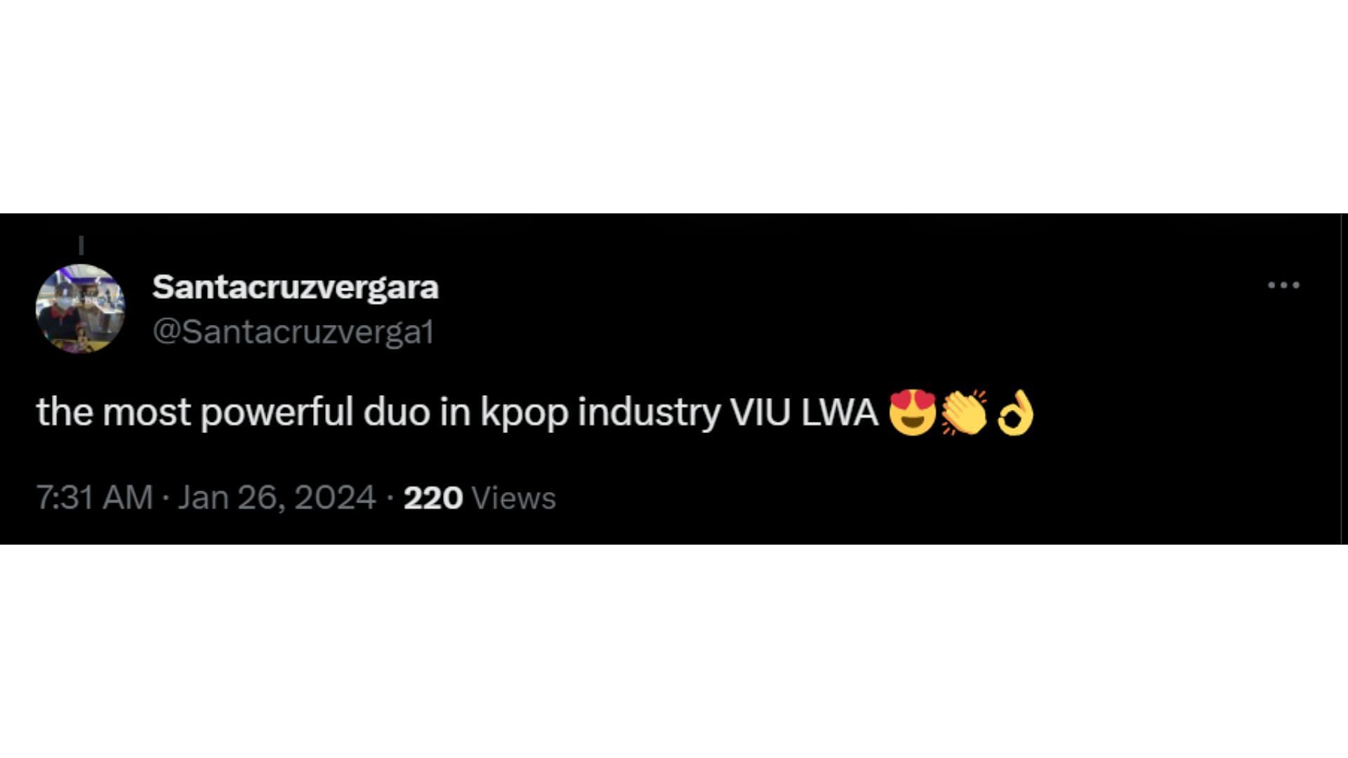 Netizens react to IU and BTS&#039; V&#039;s glowup (image via Twitter/@Santacruzverga1)