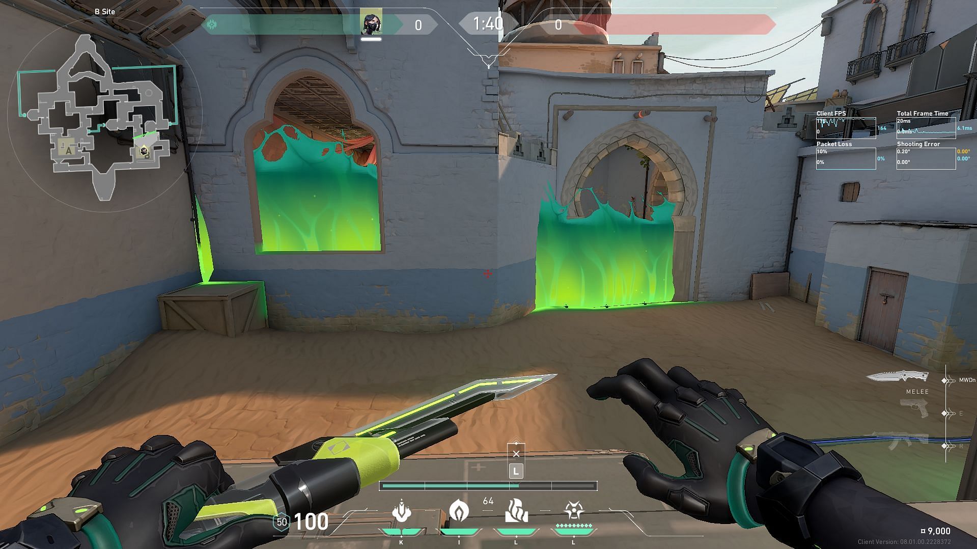 Toxic Screen covering B Window and B Garden (Image via Riot Games)