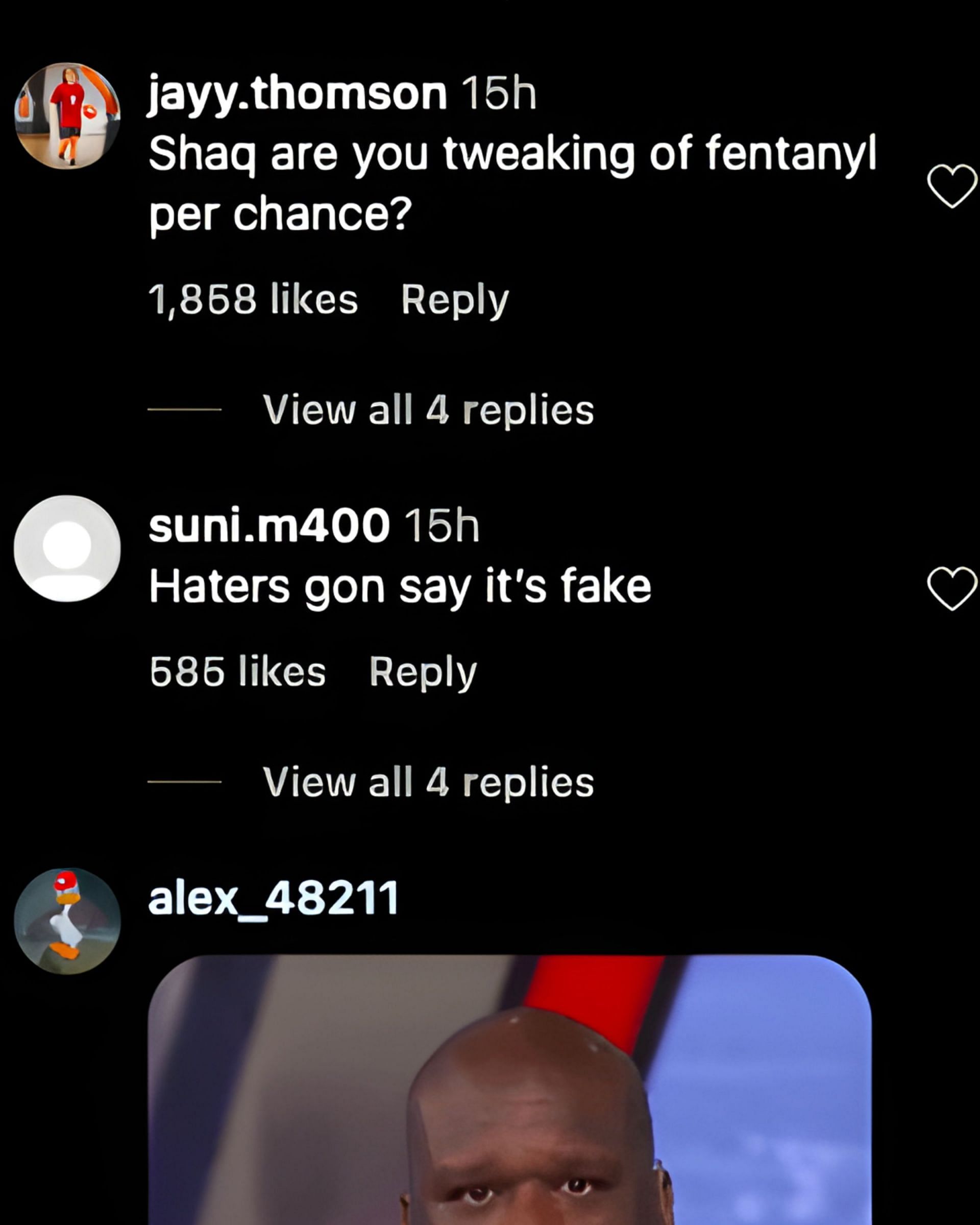 Shaq&#039;s IG Post comments