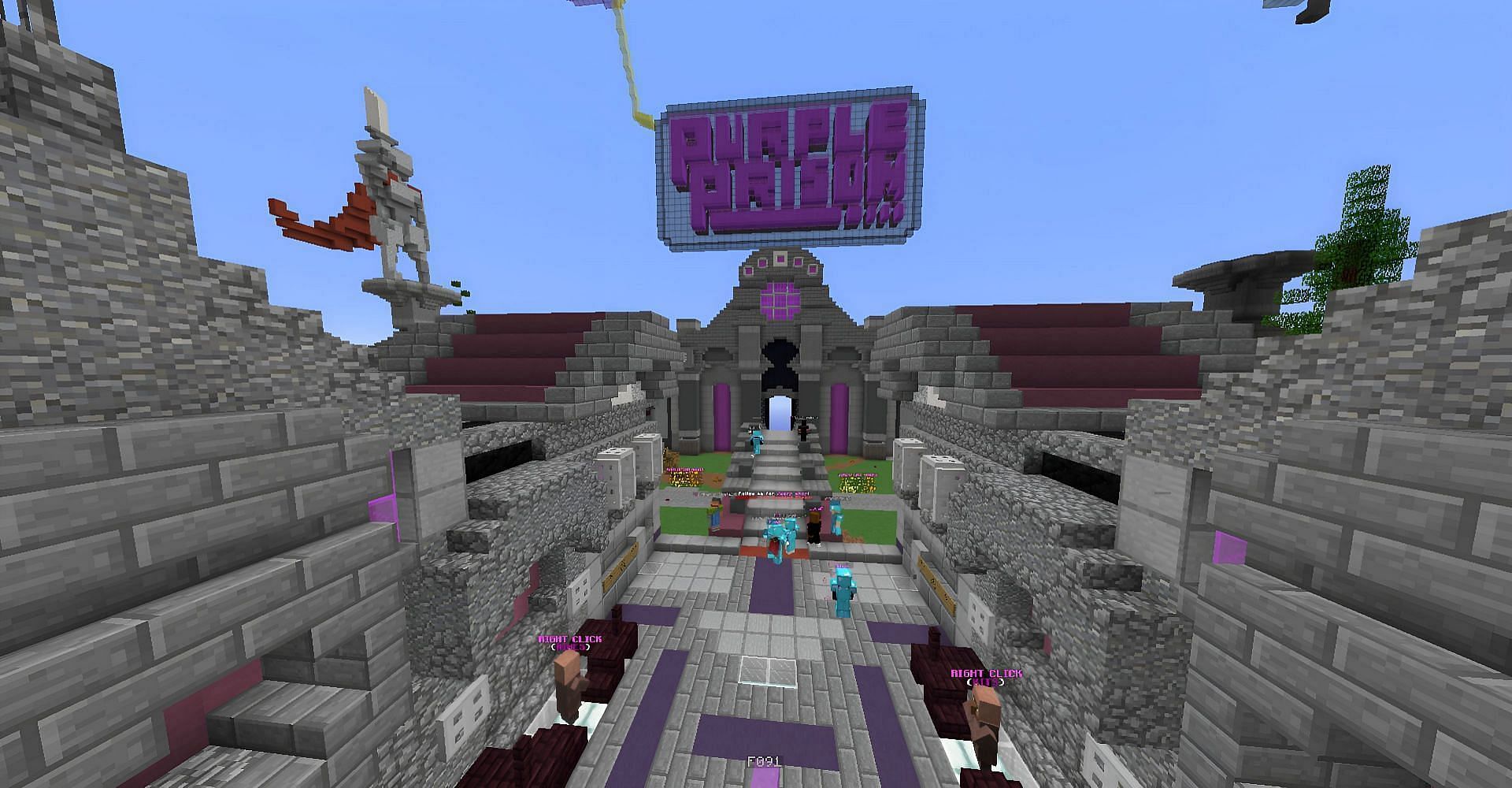 Purple Prison is a server that unquestionably deserves a spot on this list (Image via Mojang)