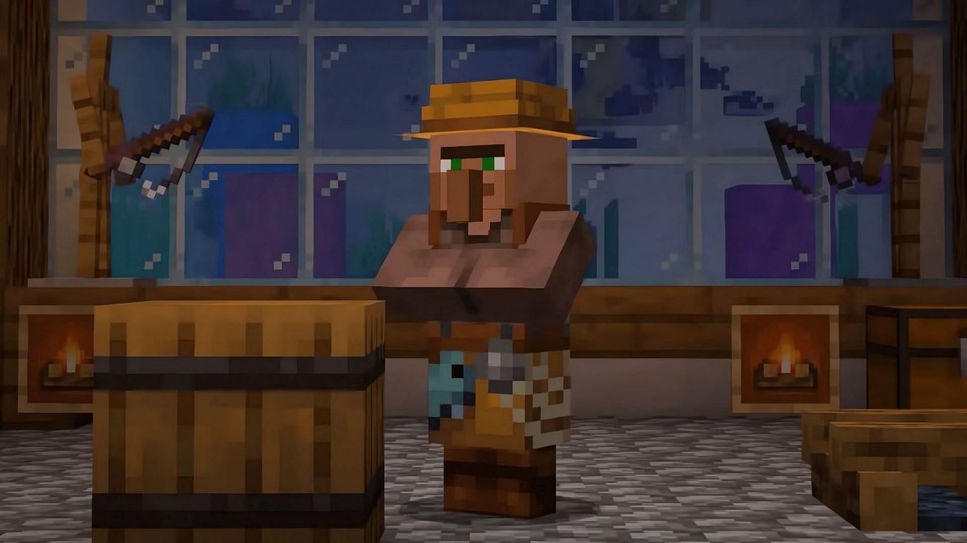 Fishermen favor selling their catches, but will offer up fishing rods as well (Image via Mojang)
