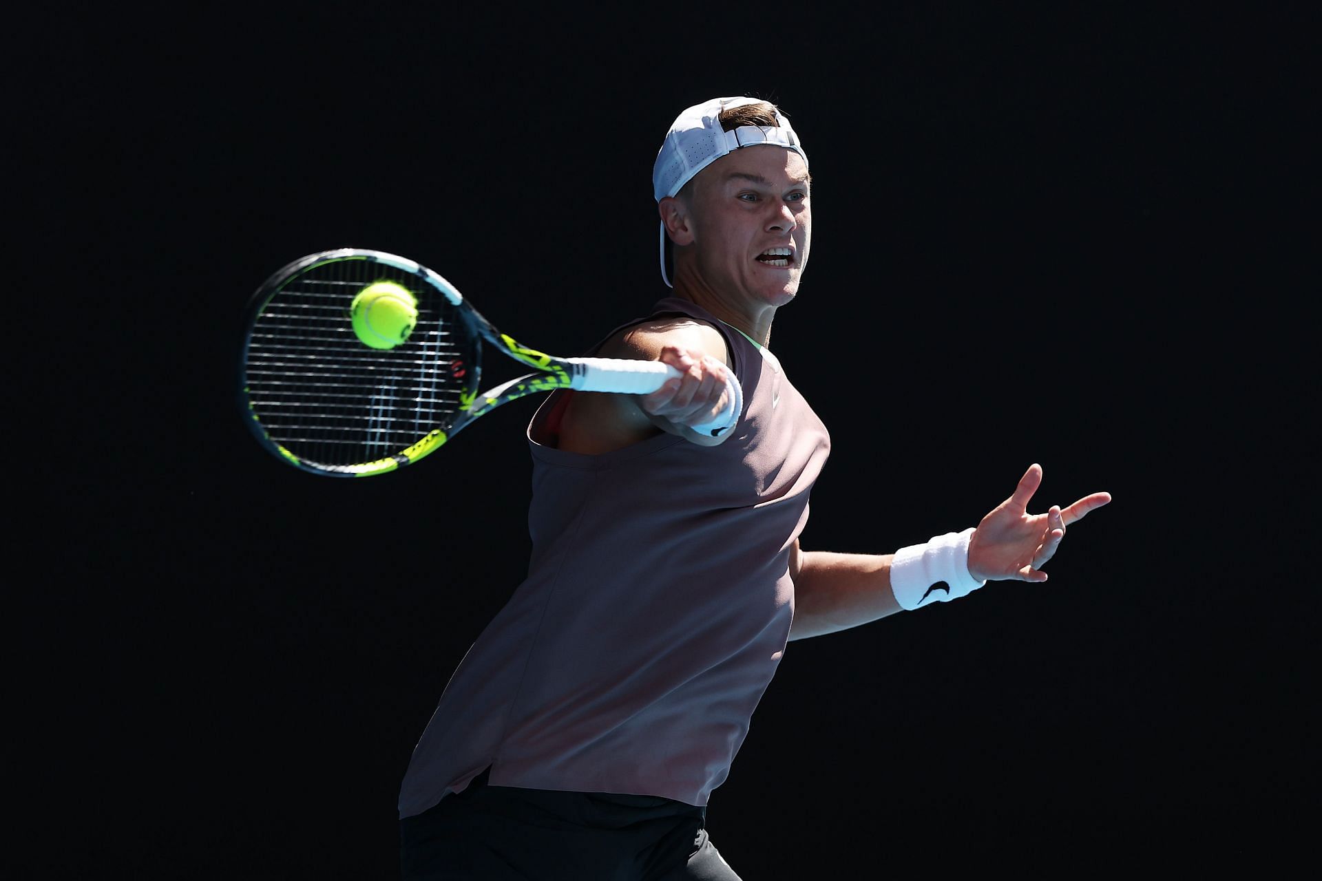 Holger Rune in action at the 2024 Australian Open.