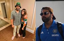 "𝟐𝟎𝟐𝟒 whatchu got 👋"- Team India captain Rohit Sharma poses with wife Ritika Sajdeh