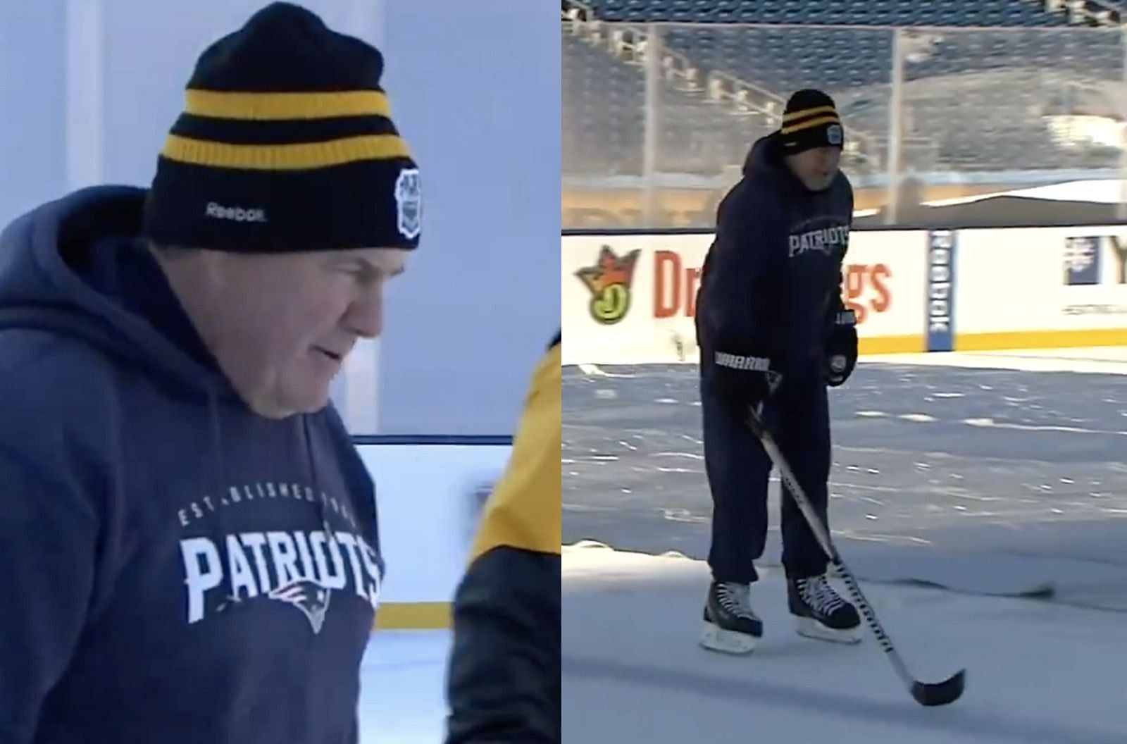 NHL fans react to resurfaced footage of ex-Patriots HC Bill Belichick skating ahead of 2016 Winter Classic