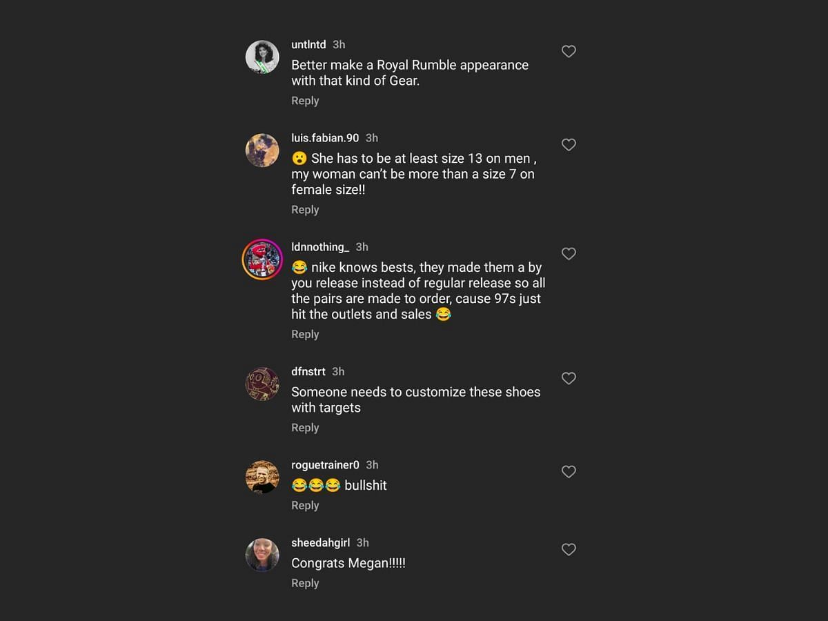 Fans on Megan Thee Stallion &amp; Nike collaboration (Image via Instagram/@sneakerfreakermag)