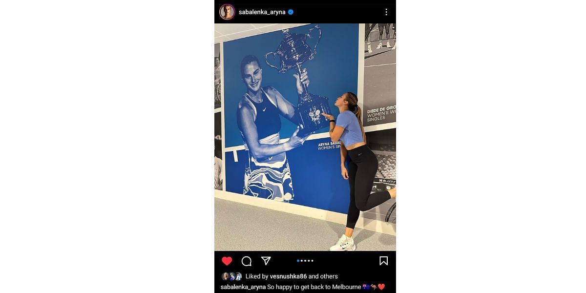 Aryna Sabalenka&#039;s Instagram post